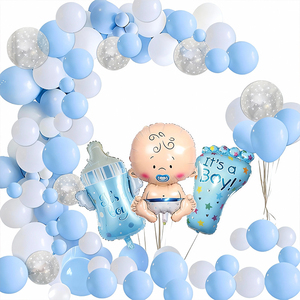 1 <span class=keywords><strong>Set</strong></span> Balon Cetak 4 Warna Tema Biru Ulang Tahun, Balon Foil Jejak Kaki Botol Bayi, Balon Tahan Lama untuk Pesta Bayi Laki-laki Baru Lahir - Product Image 6