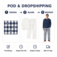 Ensemble de pyjamas de Noël personnalisés à carreaux pour la famille, vêtements de nuit en polyester pour hommes, femmes et enfants, vêtements de détente de Noël, livraison directe POD