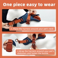 Harnais pour chien anti-traction style selle, respirant, réglable, en velours côtelé doux, avec petite poche de rangement