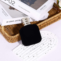 Flacon de parfum carré en verre haut de gamme de 100 ml avec impression sérigraphique, bouchon de qualité alimentaire, emballage personnalisé