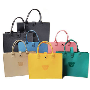 Sac <span class=keywords><strong>tendance</strong></span> 2024 nouveau ours personnalisé imprimé petites femmes sac à main grand shopping fourre-tout sacs en feutre avec logo personnalisé - Product Image 5