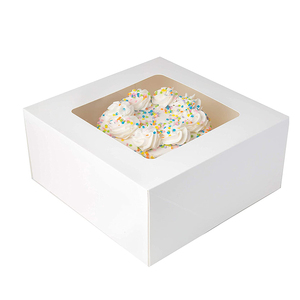 fiesta ventana transparente personalizada diseño de onda caja de papel tarta de queso cup cakes caja de papel - Product Image 4