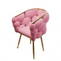 Fauteuil rose à motif floral, fauteuil d'appoint de luxe, chaises modernes de haute qualité, chaise de salon, chaise de loisirs pour la chambre de la fille, chaise de maquillage