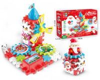Ensemble de 49 blocs de construction en forme de moulin à vent de Noël, jouet de construction STEM, jouet éducatif Montessori pour enfants, cadeau de Noël