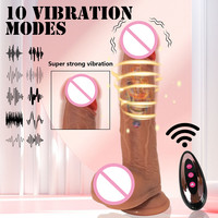 Realistischer Silikon-Dildo mit 10 Modi, Teleskopfunktion, Heizung, Fernbedienung und App-Steuerung, Vibrator Sexspielzeug für Frauen