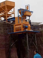 Centrale à béton stationnaire HZS60 contrôlée par PLC, 60m³/h, alimentation par convoyeur à bande motorisé, optionnel 3/4 bacs
