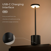 Lampe de table LED sans fil rechargeable à piles, ambiance créative, vente chaude, best-seller, pour chambre à coucher, café, bureau