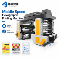 Machine d'impression flexographique semi-automatique pour sacs en plastique et en papier, avec presse à lettres et empileur de papier