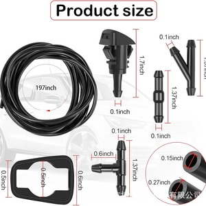 Ensemble de tuyaux de buse de lave-glace 5160308AA pour Jeep Dodge Chrysler Hyundai, en caoutchouc noir - Product Image 3