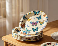 Assiettes jetables biodégradables Matière première Plats en papier Fournitures de fête