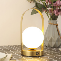Lampe de table ronde à LED rechargeable sans fil moderne pour chambre à coucher, bar, restaurant, lampe de nuit, bar tactile sans fil