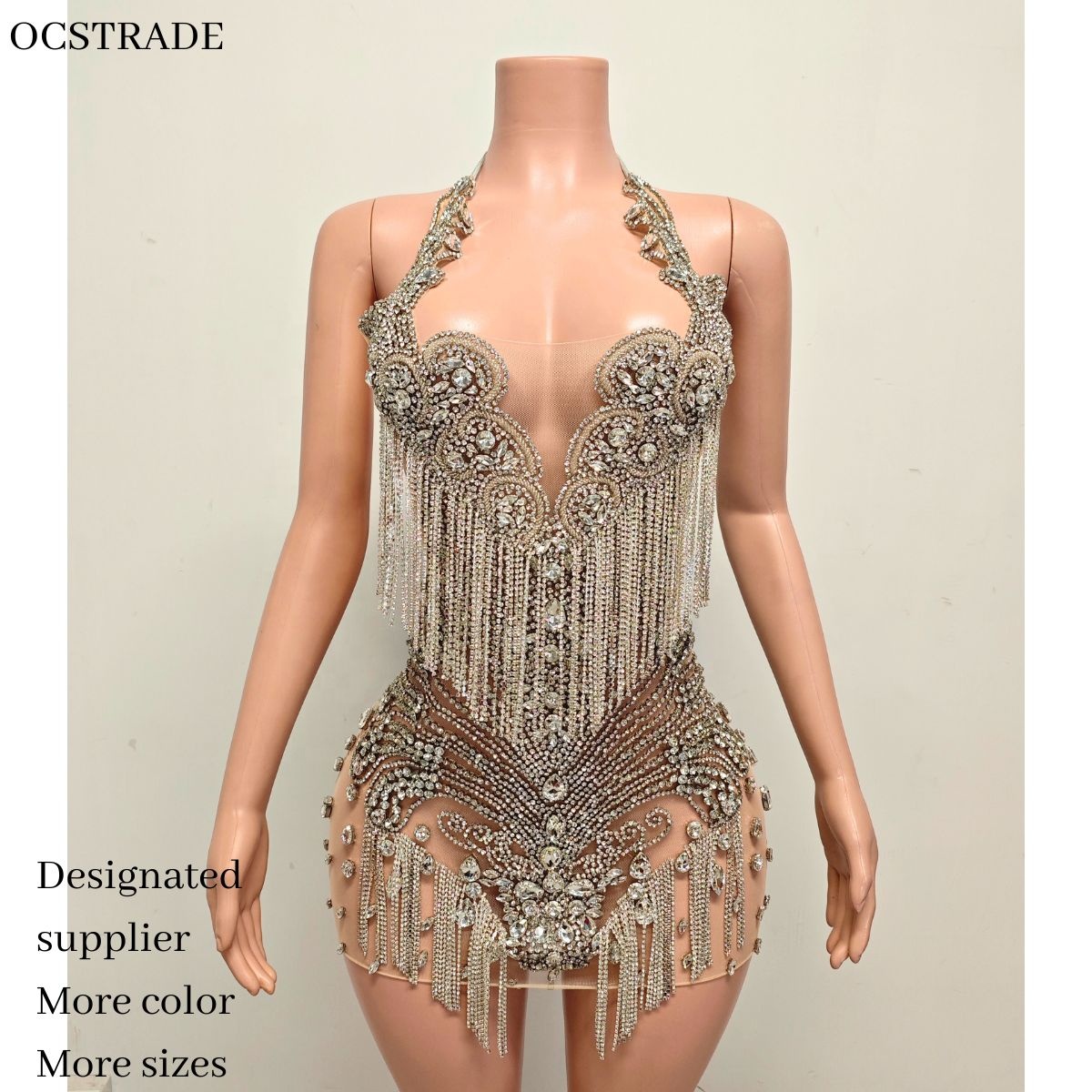 Silver Club Dress - Shiny Sequin Backless Mini Style