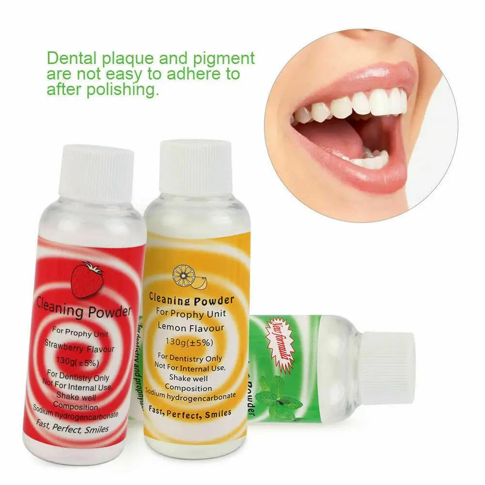 150G di Sbiancamento Dei Denti Essenza Pulizia Dentale Polvere Profilassi Aria Jet Flusso Denti Lucidatura Macchia di Rimozione di Menta Sapore di Limone