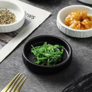 Vente en gros d'assiettes rondes en céramique, ensemble de plats à <span class=keywords><strong>sauce</strong></span> Texture de roche, plat de service de restaurant <span class=keywords><strong>pour</strong></span> ajouter de l'apéritif Banchan et sauces - Product Image 5