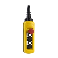 Boîtier de commande de disjoncteur électrique Xaca4812, à déclenchement progressif, configuration SPDT, bouton jaune, boîtier en polypropylène