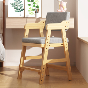 Chaise haute en bois réglable pour enfants, idéale pour l'étude et les repas des tout-petits - Product Image 1