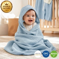 Ensemble de couvertures pour bébé en mousseline à 4 couches avec logo personnalisé, certifié OEKO-TEX, en coton, pour nouveau-né, cadeau de naissance, vente en gros