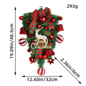 Ghirlanda Natalizia Artigianale JIN PENG a Forma di Renna Capovolta, Eco-Friendly, per Decorazioni Festive di Cortili e Porte - Product Image 4