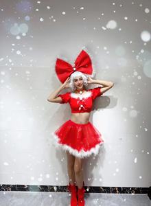 Costume da Coniglietta Rossa per Discoteca, Capodanno e Natale, Abito Soffice e Vaporoso per Spettacoli di Danza, 100% Poliestere - Product Image 4