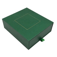 Caja de Regalo Deslizable de Cartón Verde de Lujo con Impresión de Logotipo Personalizado para Empaque de Cosméticos
