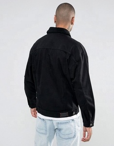 Giacca in Denim KY per Uomo 2023, Colletto a Punta, Bottoni a Contrasto, Nero - Product Image 4