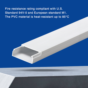 Goulotte de câblage solide KSS série UD en PVC, 2 mètres, blanche, résistante à la chaleur et ignifuge - Product Image 3