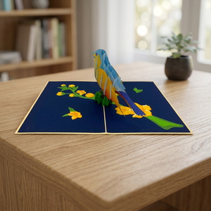 Tarjeta de Cumpleaños Pop-Up 3D con Diseño de Pájaro, Hecha a Mano en Vietnam, con Impresión Offset, Diseño Personalizado, Decoración para el Hogar, Tamaño Personalizado, Venta al Por Mayor - Product Image 3
