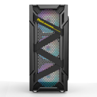 Boîtier PC AntarcChill Fashion Mid Tower avec panneau en maille, boîtier ATX avec panneau frontal en maille pour un flux d'air élevé, boîtier tendance avec 8 positions pour ventilateurs