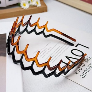 Women's Zig Zag Non-Slip Fashion Accessories Comfortable Recycled <b>Plastic</b> Comb Teeth Back Custom Cosmetics <b>Headband</b> - Product Image 5