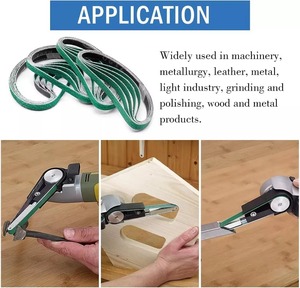 25 bandes abrasives en zircone de 3/8 po x 13 po pour ponceuse à bande pneumatique, grain 40-120 pour métal - Product Image 4