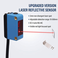 Sakelar Fotoelektrik Penekan Latar Belakang Persegi, Jarak Deteksi Dapat Diatur, Sensor Refleksi Difusi Cahaya Merah, Titik Kecil