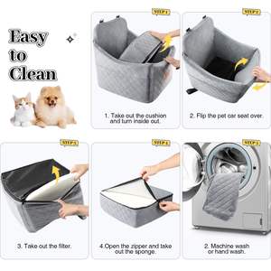 مورد مقعد سيارة للكلاب الصغيرة/المتوسطة ، كلب رغوة الذاكرة ، مقعد سيارة للحيوانات الأليفة آمن للسفر - Product Image 4