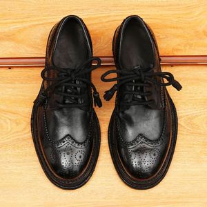 Nouvelles Chaussures en Cuir Véritable pour Hommes à Lacets, Grande Taille, Style Décontracté et Habillé, Chaussures en Cuir Décontractées pour Hommes - Product Image 1
