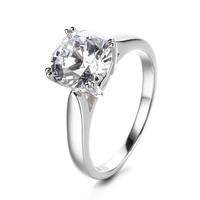 Vente directe - Bague de mariage en argent sterling 925 avec halo de moissanite VVS pour femmes - Bijoux fins plaqués rhodium classiques