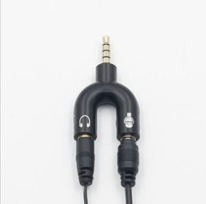 Venta caliente 3,5mm aux en forma de U 1 en 2 de divisor de Audio jack estéreo de auriculares de audio adaptador de convertidor - Product Image 3