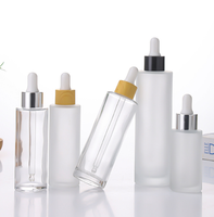 Diskon besar botol penetes kaca buram untuk minyak esensial & Serum 30ML 50ML 100ML bahu datar untuk penggunaan rumah