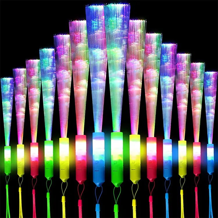 Leuchtende Glasfaser-Glanzstäbchen bunt 3 blinkende Modelle LED-Leuchtende Glasfaser-Glanzstäbchen für Dark Show Club Festival