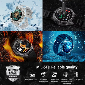 Montre connectée <span class=keywords><strong>GPS</strong></span> avec écran AMOLED de 1,43 pouces, résolution 466*466, lampe de poche intégrée, musique locale, cartes, batterie de 730 mAh, étanche 3 ATM, montre connectée sportive Y102 - Product Image 3