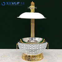 Xingpai Restaurant Levert Catering Roestvrijstalen Metalen Voedselwarmer Set Van Hoge Kwaliteit 8l Wit Buffet Hangende Schuurschaal