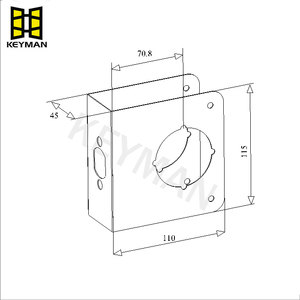 KEYMAN 1-3/8 pulgadas de espesor de la puerta de refuerzo 2-3/8 pulgadas Backset 2-1/8 pulgadas de diámetro interior de acero inoxidable Color latón tornillo fácil - Product Image 3
