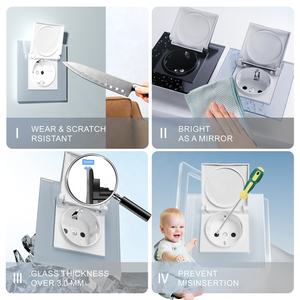<span class=keywords><strong>Presa</strong></span> di corrente a muro bagno europeo <span class=keywords><strong>220</strong></span> <span class=keywords><strong>V</strong></span> a prova di polvere bianco oro nero vetro grigio Eu Schuko <span class=keywords><strong>presa</strong></span> a muro all'aperto - Product Image 5