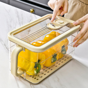 Refrigerator <b>Storage</b> <b>Box</b> Food Grade Plastic Lid L Size With Vent Valve For Fridge Organization - Product Image 3