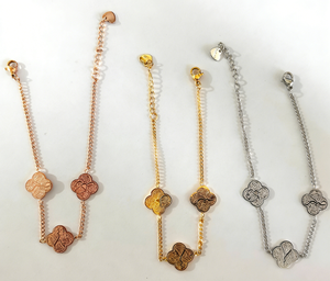 Bracelets en acier inoxydable Clover Patience Gratitude Trust, bijoux de mode pour hommes et femmes, vente en gros |   <span class=keywords><strong>Bracelet</strong></span> islamique - Product Image 2