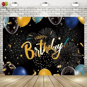 Happy Birthday — arrière-plan à paillettes pour anniversaire, décor de fête d'anniversaire pour femmes et hommes, fournitures de décoration, H0237