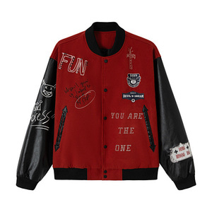 Chaqueta Casual para <span class=keywords><strong>Hombre</strong></span>, Estilo Retro Americano, con Diseño de Parches y Bordados, Versátil y Cómoda - Product Image 1