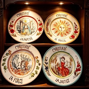 European Vintage Ceramic 8-inch Eco-Friendly Plate Dish Bone China Steak Plate 4-piece Circular Gift <b>Box</b> Packaging Gift - Product Image 3
