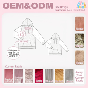 Sweat-shirt à capuche assorti mère et fille, à manches longues, avec empiècements à rayures léopard, pour la famille - Product Image 2