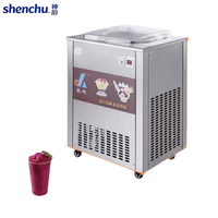 Nouvelle machine commerciale à glace roulée à double plaque 220V avec contrôle de température indépendant, équipement de stand en acier inoxydable