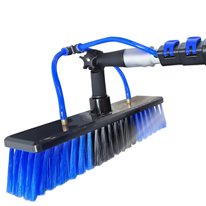 Kit de nettoyage de panneau solaire réglable brosse à poils équipement de poteau alimenté en eau pour le nettoyage de vitres de toit de fenêtre brosse en verre extérieure - Product Image 6