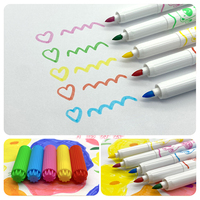 Marqueurs aquarelle multicolores personnalisés avec logo fournisseur, pointe feutre, encre couleur arc-en-ciel, stylos marqueurs aérographe, ensembles de stylos pour cadeaux